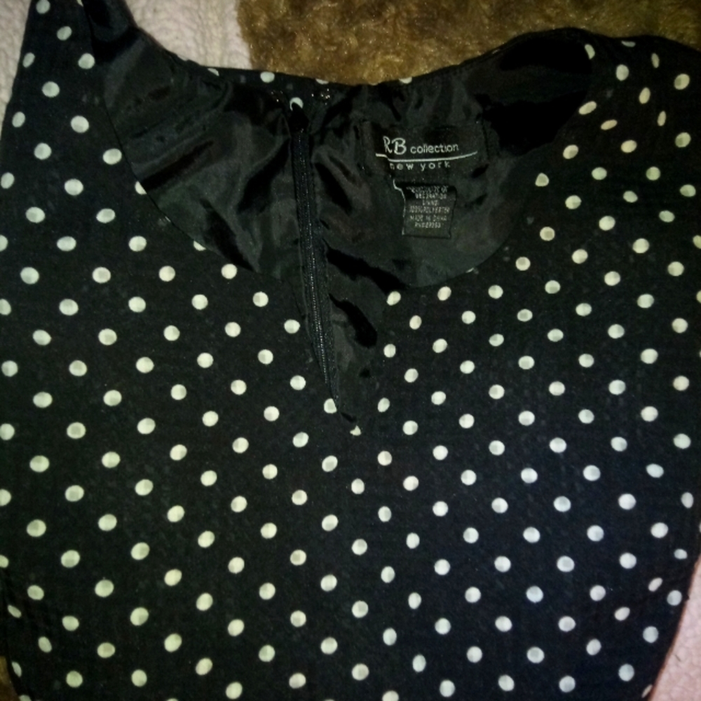 Rb. Collection New York Formal Women's Size 6 Black with white polka dot Dress